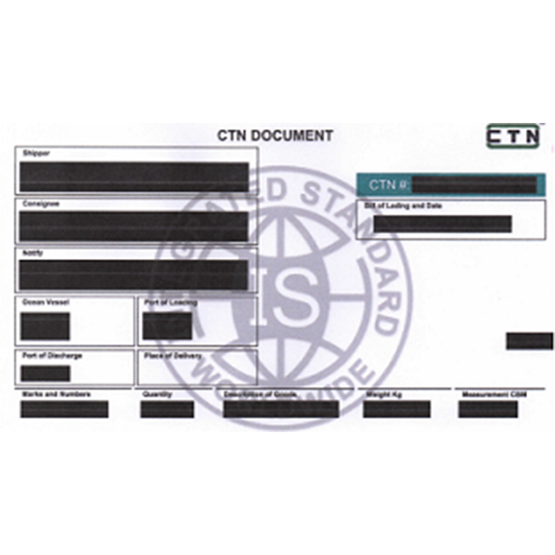 Ghana CTN (Nota de seguimiento de carga)